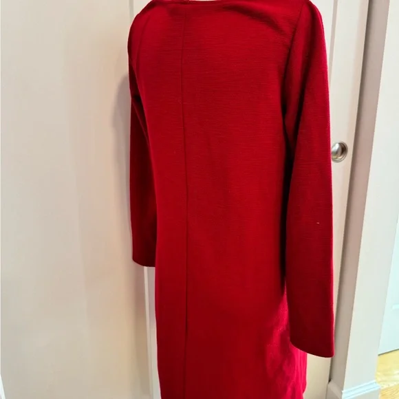 GAP Red Long Sleeve Knit Dress with Silver Zipper Pockets - Picture 8 of 12